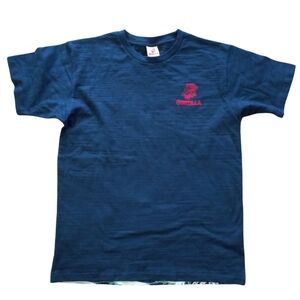 Godzilla T-shirt Ukiyoe Japanese Traditional Print Wagara Gray Size Large